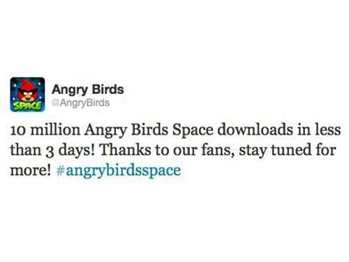 angry birds space 10 million downloads