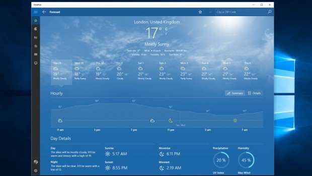 Windows 10 review: Weather app 