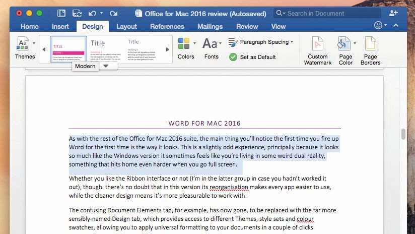 what is the newest version of word for mac