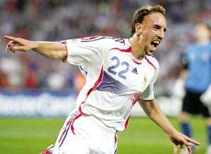 Ribery introduces himself to the world after scoring against Spain last year.