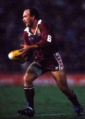 Football The two greats of Origin: Andrew Johns and Wally Lewis.