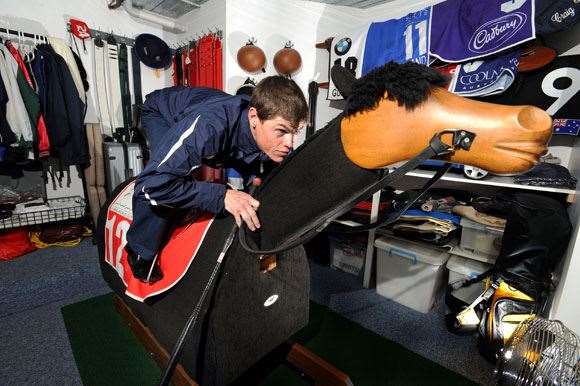 IS214TrainingDay06 The mechanical horse is the ultimate pre-race tool.