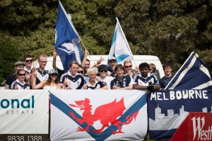 Jess Fishlock with the Melbourne Victory fans | Credit: Emily Mogic Photography