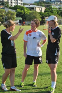 Wilson with assistant coaches Melissa Andreatta and Pam Grant | Credit: Courtenay Grant-Wakefield Photo