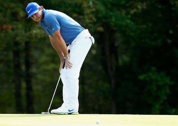 Rory McIlroy's third round 64 could have been one better had this birdie putt dropped on the 18th. PHOTO: Getty Images.