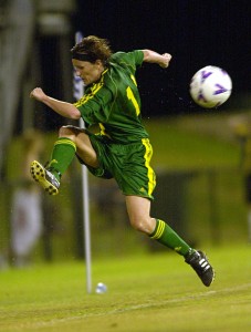 Black in action for the Matildas