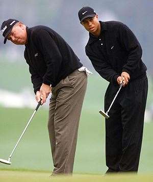 Mark O'Meara's two majors, both won when aged 41, can perhaps be attributed to his constant exposure to Tiger Woods in his prime. PHOTO: Getty Images.