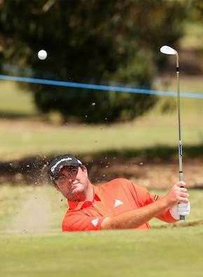 Steven Bowditch gets in some bunker practice ahead of the UNIQLO Masters. PHOTO: Quinn Rooney/Getty Images.