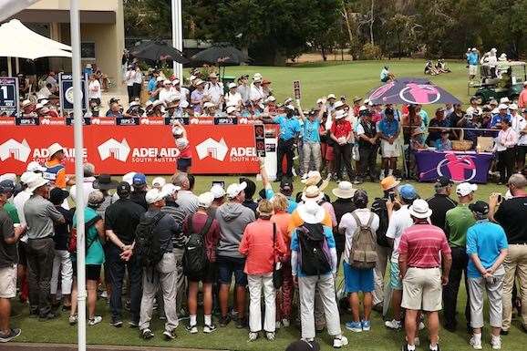 A large gallery followed World No.1 Lydia Ko, who is four under. PHOTO: Morne de Klerk/Getty Images.