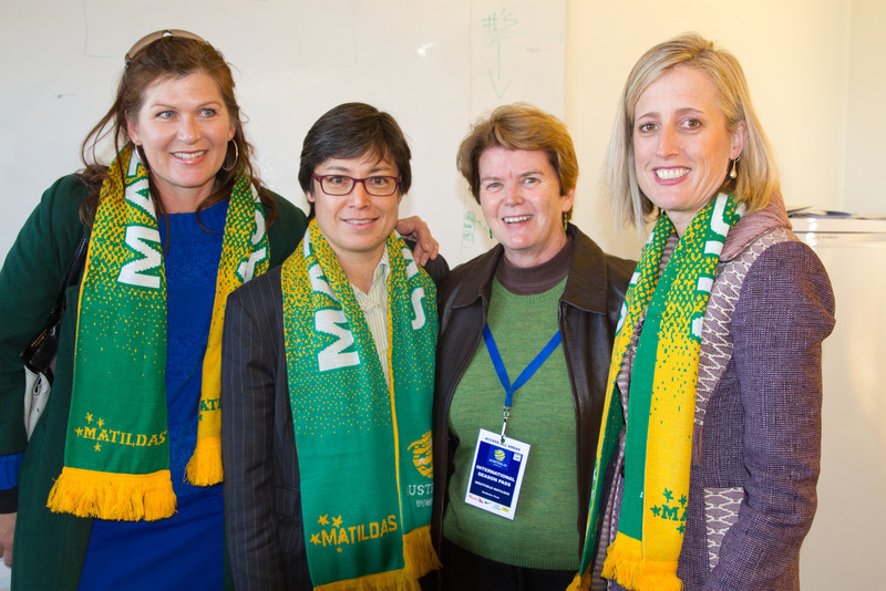 Former Federal Minister for Sport Kate Lundy, Moya Dodd, Heather Reid and ACT Minister Katy Gallagher (Photo: Emily Mogic Photography)
