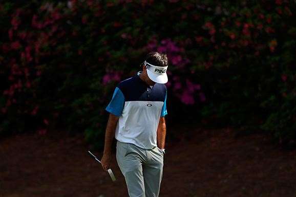 Two-time Masters Champion Bubba Watson narrowly misses his eagle putt at the 13th. PHOTO: Kevin C. Cox/Getty Images.
