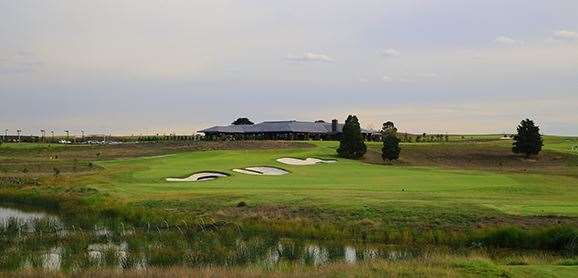 The wide, welcoming fairway of the 343-metre par-4 27th hole, can be played a variety of ways. PHOTO: Brendan James/Golf Australia magazine