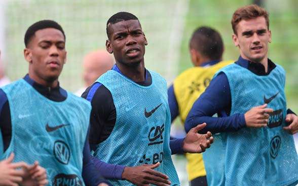 Anthony Martial, Paul Pogba and Antoine Griezmann - the new dawn of French football.(Photo by Getty Images)