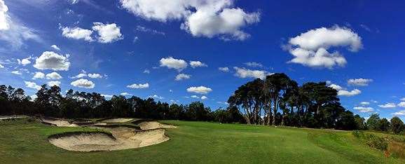 The short 11th plays slightly uphill to a green that’s well protected by sand along its entire left edge. PHOTO: Brendan James