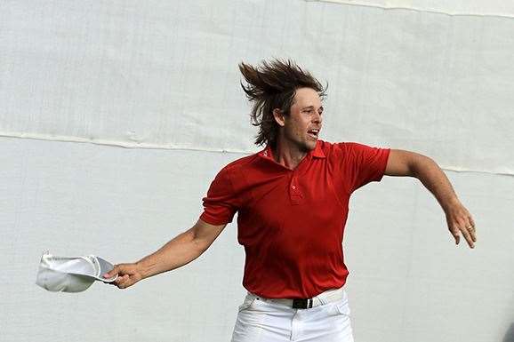The normally steady and stoic Baddeley reacted emotionally to his latest triumph. PHOTO: Sam Greenwood/Getty Images