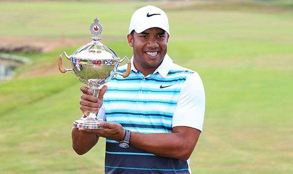 OAKVILLE, ON - JULY 24:  Jhonattan Vegas of Venezuela poses with the trophy after winning during the final round of the RBC Canadian Open at Glen Abbey Golf Club on July 24, 2016 in Oakville, Canada.  (Photo by Vaughn Ridley/Getty Images)