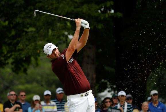 Marc Leishman played well again in round three. He has a ten foot birdie putt on the 18th hole to finish his round. PHOTO: Kevin C. Cox/Getty Images. 
