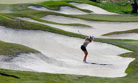 A bunker mishap cruelled Anna Nordqvist’s chances in the playoff. PHOTO: Jonathan Ferrey/Getty Images