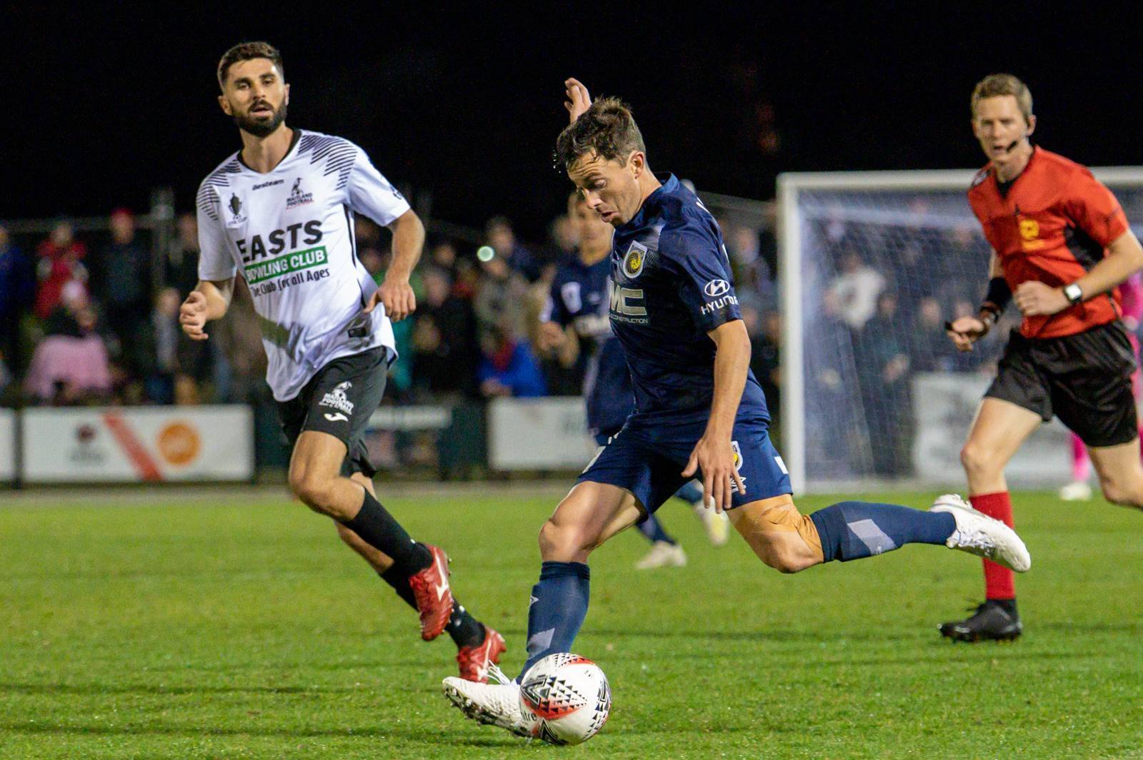 On the sidelines Maitland FC v Central Coast Mariners FTBL The