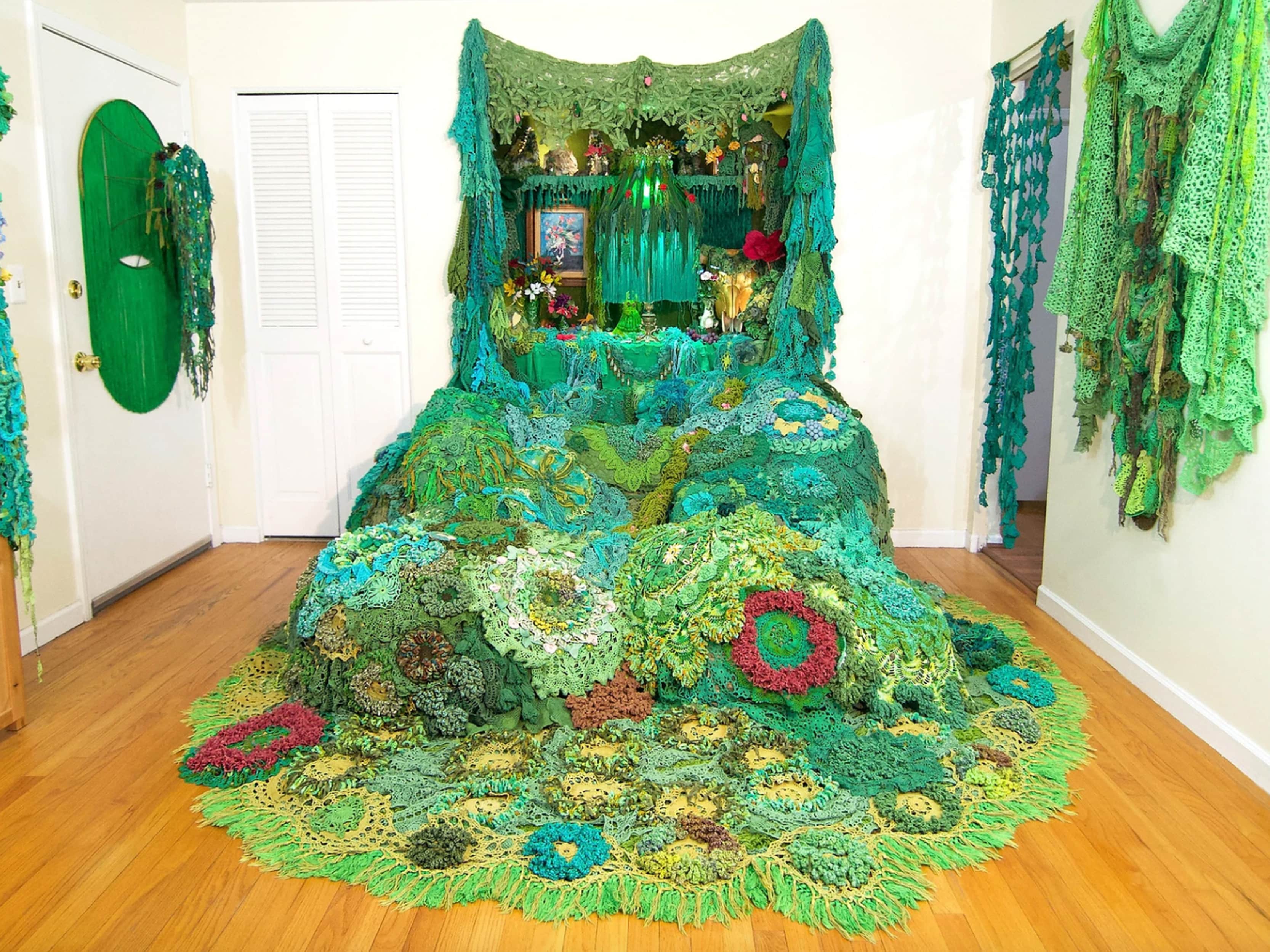 these leafy-green interiors are all crocheted by melissa webb ...