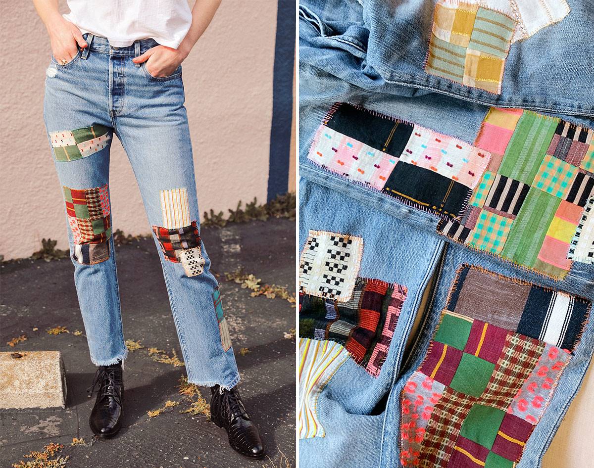 diy patchwork jeans • craft • frankie magazine • australian fashion