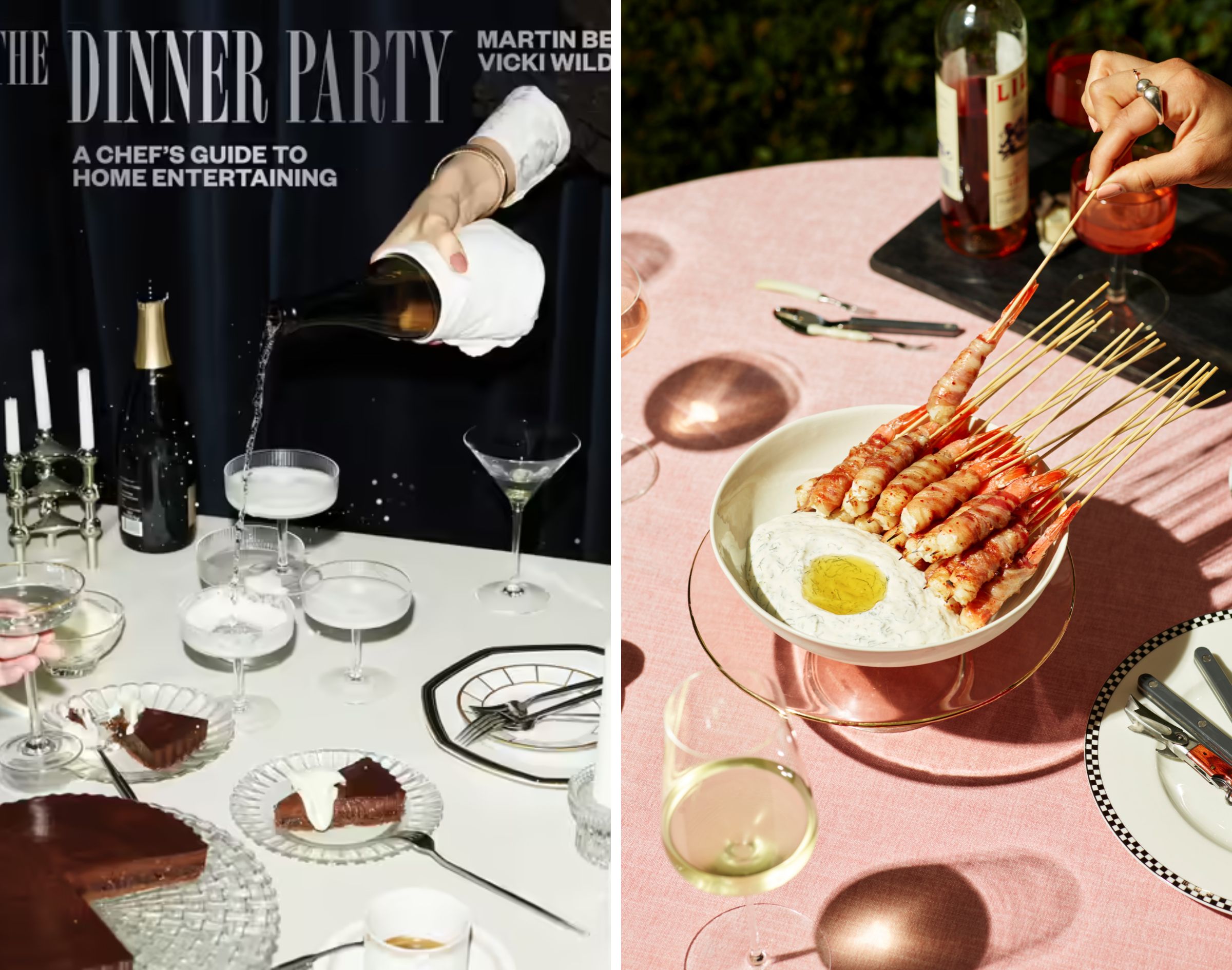 pancetta prawns, mint yoghurt, smoked oil from the dinner party