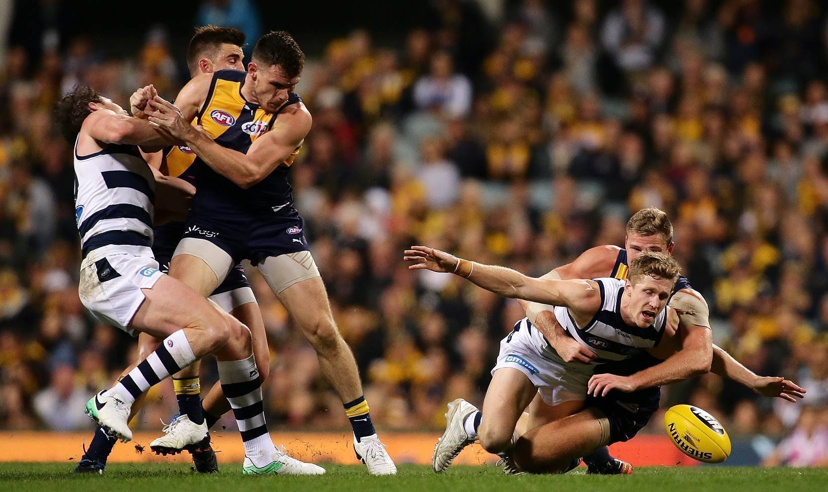 Shuey avoids ban for Dangerfield bump - AFL - Inside Sport