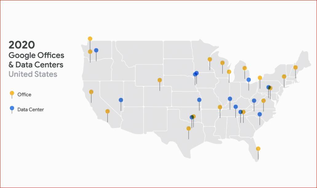 Center us. Google 2020. Гугл инвестиции. Центр гугл США. Датацентр гугл на карте.