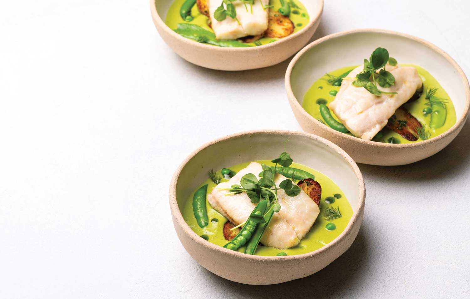 Baked Snapper & Pea Velouté Recipe