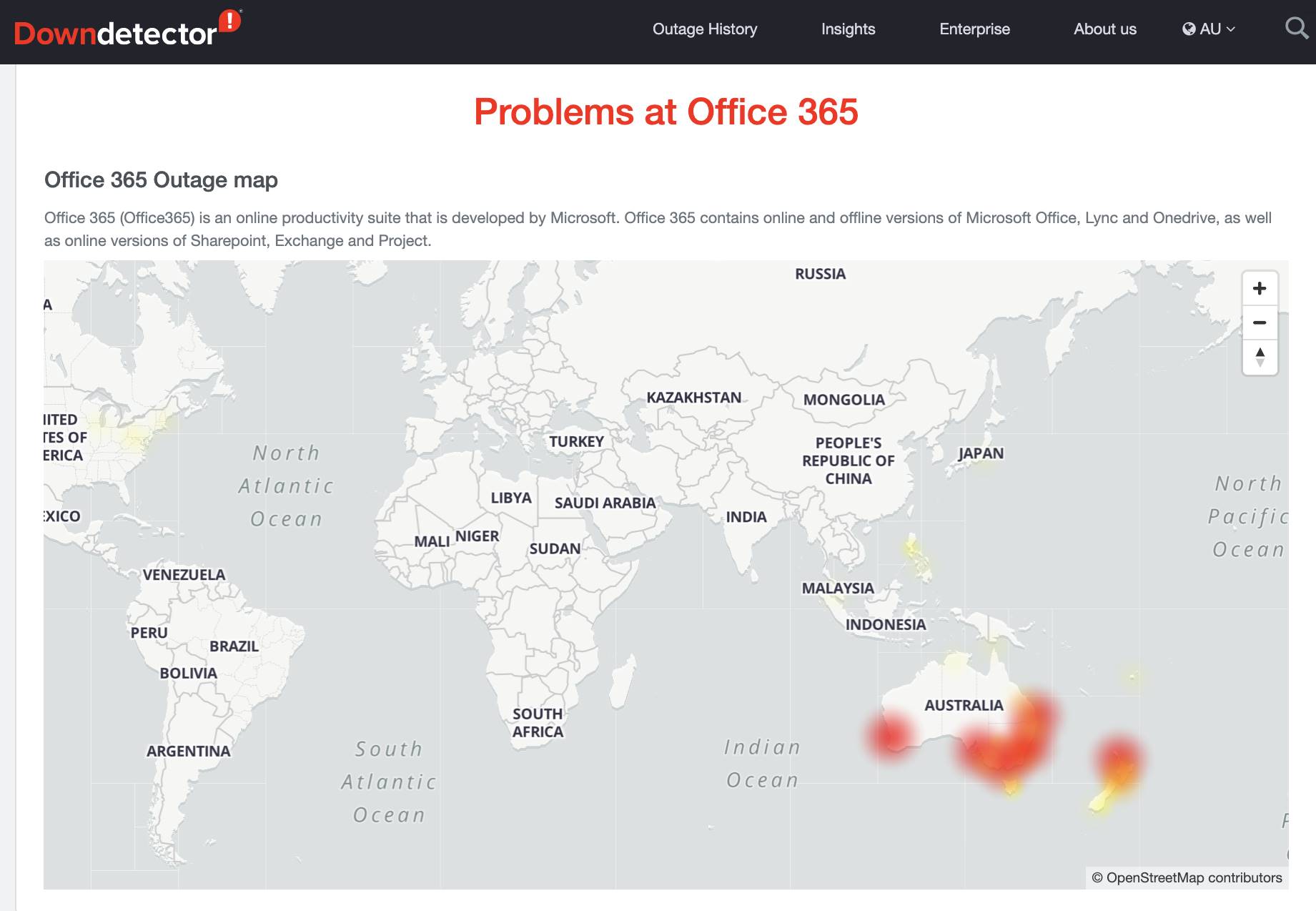 office 365 down