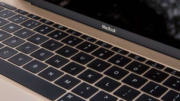 Apple MacBook (2016) keyboard closeup