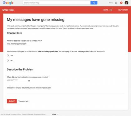 Gmail recover deleted account