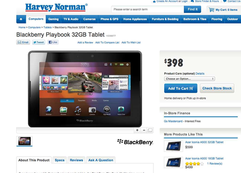 Optus bundles PlayBook with BlackBerry