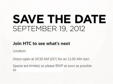 HTC shadows Apple with September 19th event