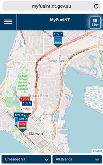 NT govt launches fuel comparison website