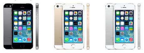 Apple's new iPhone 5s comes in grey, gold and silver cases