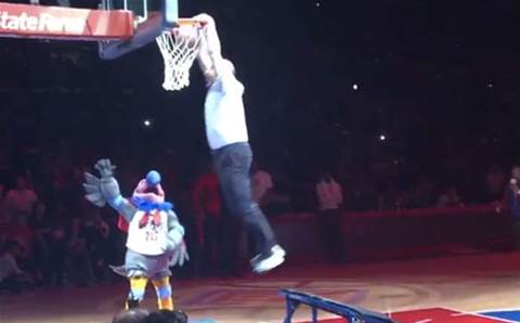 Watch Steve Ballmer dunk