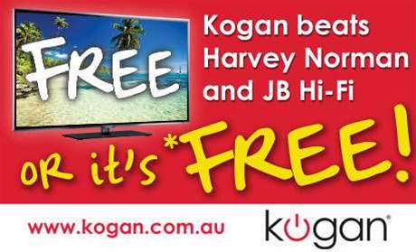 Kogan offers free TVs if pipped on price