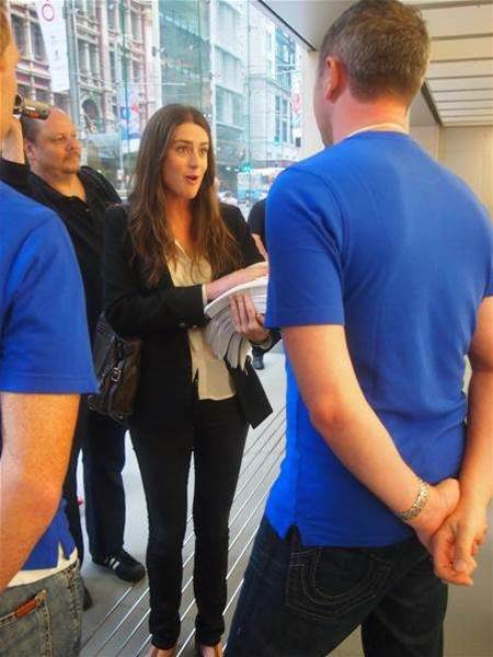Angry Apple fans storm Sydney store