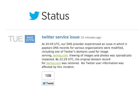 Twitter status blog