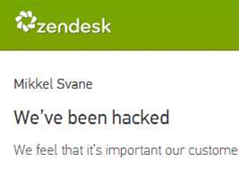 Zendesk hacked