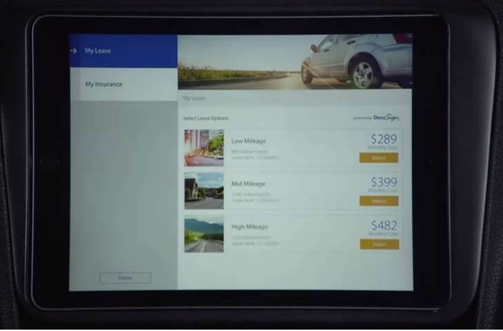 Visa, DocuSign prototype connected rent-a-car