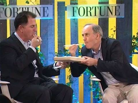 Michael Dell eats mushroom PC packaging