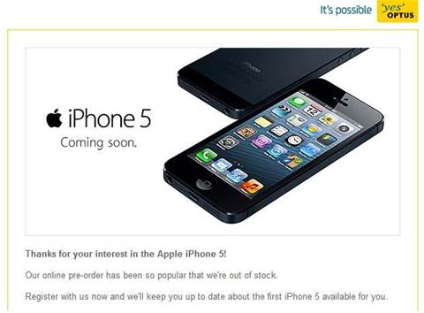 Optus sells out of iPhone 5 stock