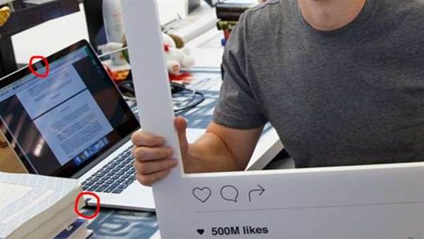 Facebook's Mark Zuckerberg sticks tape over his webcam