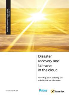 Disaster recovery in the cloud