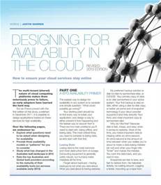 Designing for Availability in the cloud (2013)