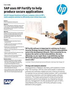 Case Study: SAP uses HP Fortify to help produce secure applications