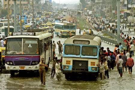 Monsoon floods hit tech capital, business goes on
