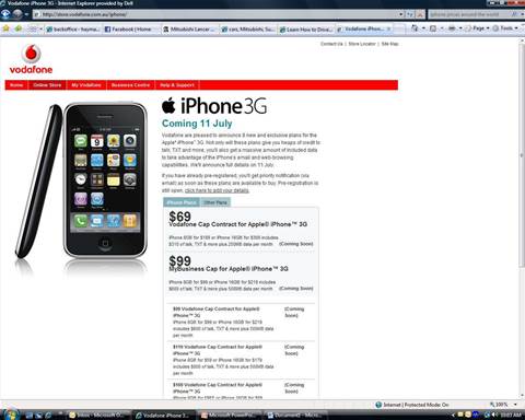 Vodafone accidentally announces iPhone plans 